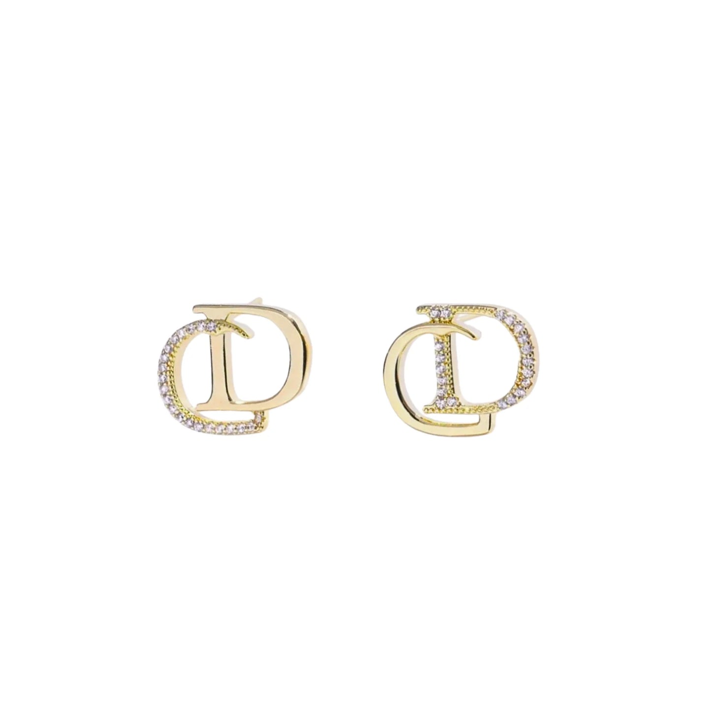 CD Ohrringe Stecker Gold Silber