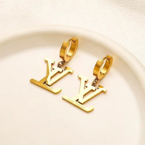 LV Ohrringe Creolen Gold Schriftzug