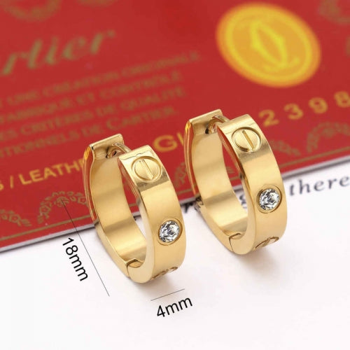 CRTIER Ohrringe Gold Creolen Stone