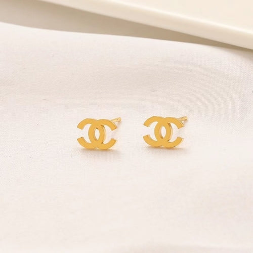 CHNEL Ohrringe Stecker Gold