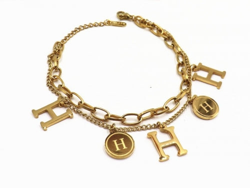 HRMES Armband Zwei Reihen H Gold