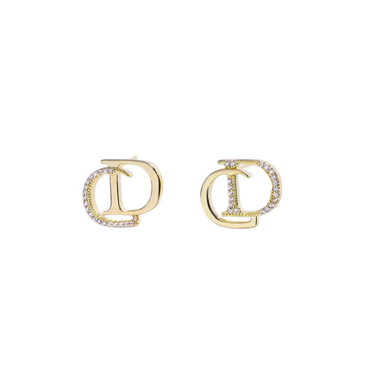 CD Ohrringe Stecker Gold Silber
