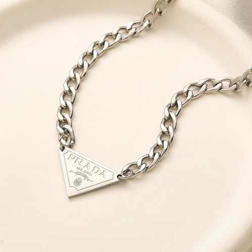PRDA Halskette Silber Luxusmarke Logo