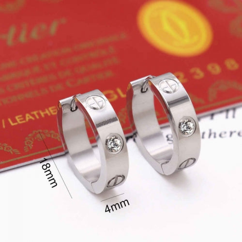 CRTIER Ohrringe Silber Creolen Stone