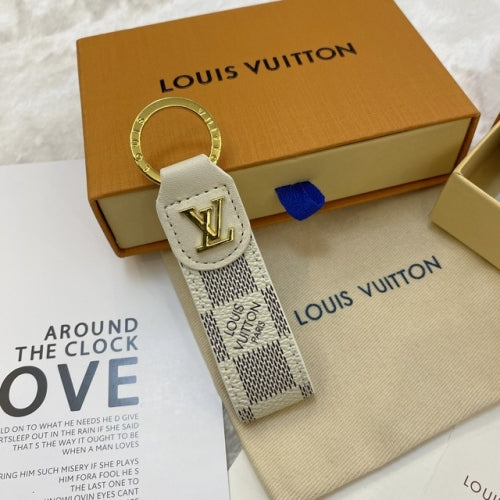 LV Schlüsselanhänger Creme Weiß Gold