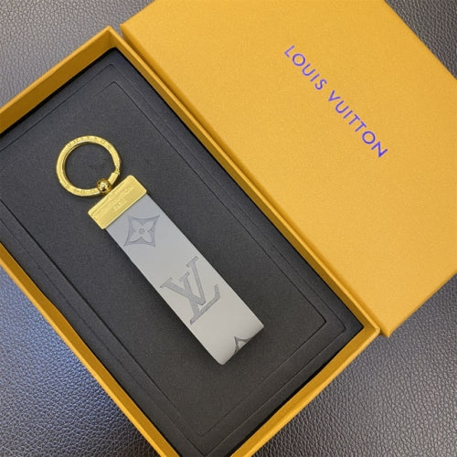 LV Keychain Grau Gold