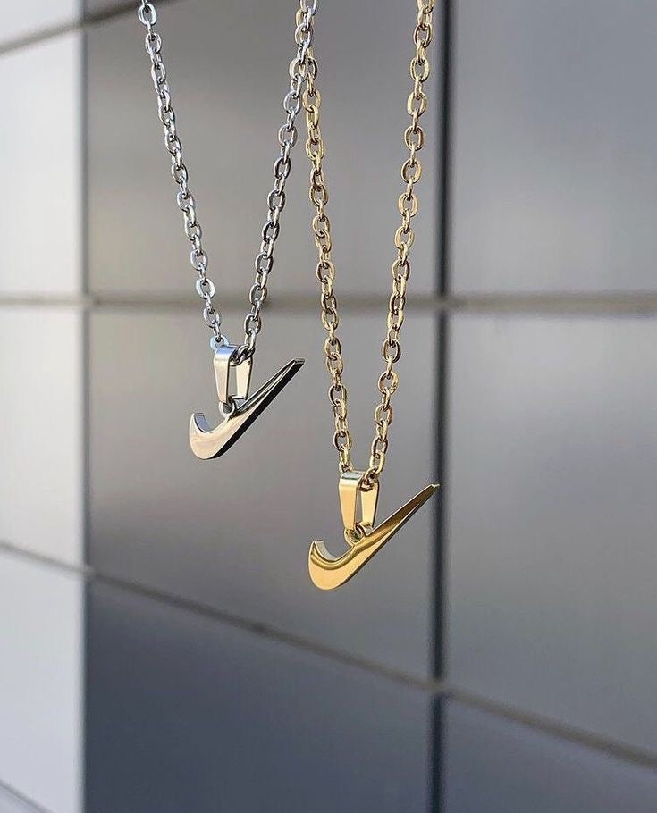 N1ke Halskette Silber Gold Swoosh