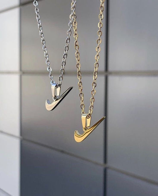 N1ke Halskette Silber Gold Swoosh